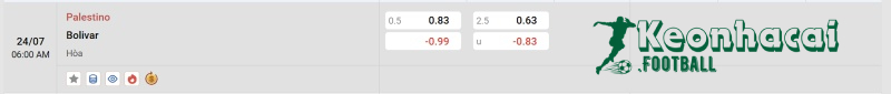 Soi kèo Palestino vs Bolivar - 5h00 ngày 24/7 - Copa Sudamericana 4 Tỷ lệ kèo Palestino vs Bolivar